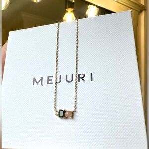 Mejuri 14k Tourmaline, Sunstone & Sapphire necklace